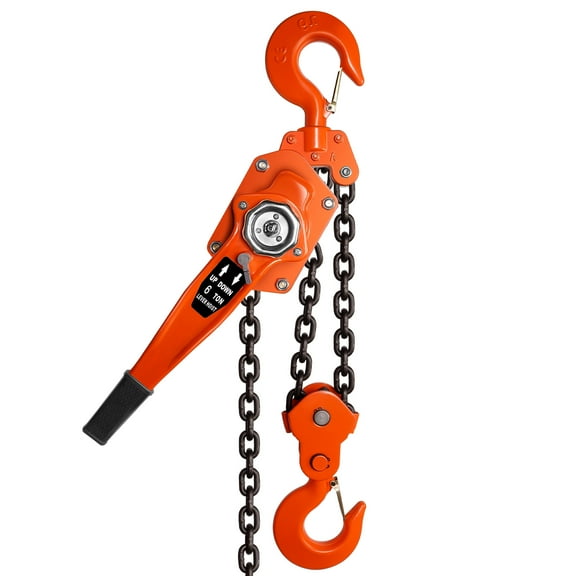 POWKOL Lever Chain Hoist, Manual Lever Hoist Come Along 6 TON /13200 LBS, 19 Feet Lift Steel Chain with Heavy Duty Hooks Industrial Grade Steel for Lifting Pulling Building Garages Warehouse