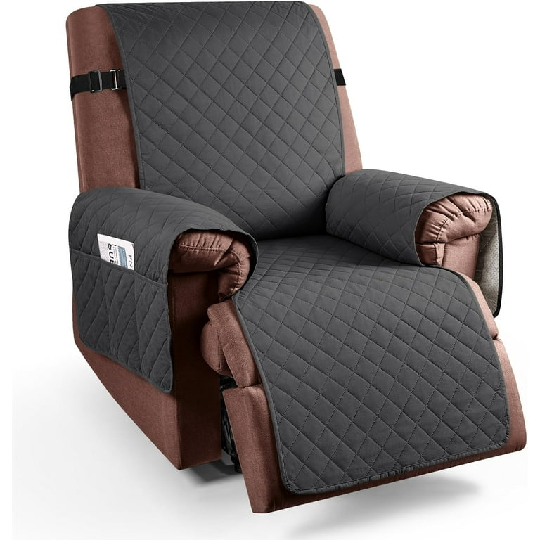 POWKOL Waterproof Recliner Covers for Small Recliners Anti Slip Recliner Chair Covers with Pockets Elastic Straps Washable Recliner Protector for