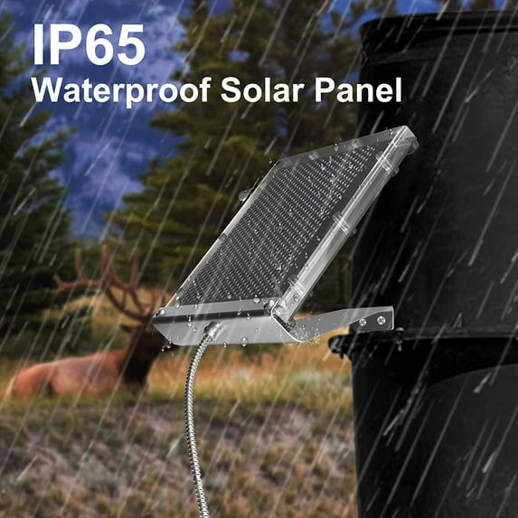 POWOXI 1.5W Solar Panel for 6V Deer Feeder Stainless-Steel Shields with Mounting Brackt