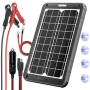 POWOXI 12V Solar Car Battery Charger 15W Solar Panel Kit Battery Trickle Charger Maintainer with Smart PWM Controller for Car - RV Boat Marine Motorcycle - for Trailer Truck Snowmobile Tractor
