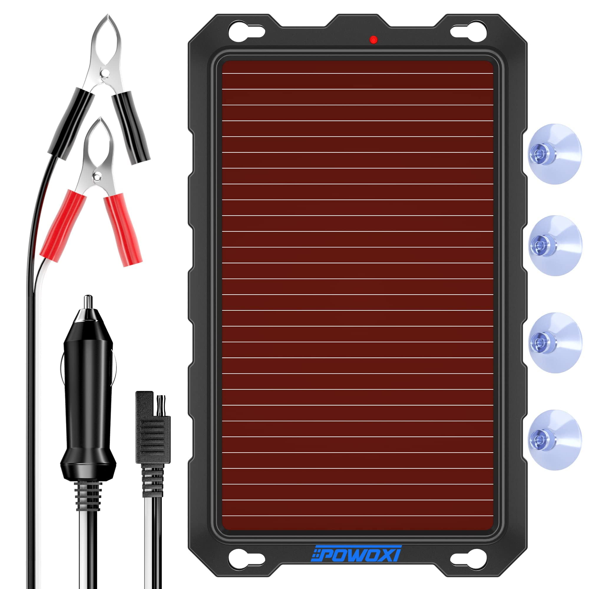 Upgraded 7.5W-Solar-Battery-Trickle-Charger-Maintainer-12V Portable  Waterproof Solar Panel Trickle Charging Kit for Car, Automotive,  Motorcycle, Boat, Marine, RV,Trailer,Powersports, Snowmobile, etc. 