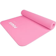 POWRX Yoga Mat TPE with Bag | Exercise mat for workout | Non-slip large yoga mat for women, 68"x24" Pink, 0.2 Inches Thickness