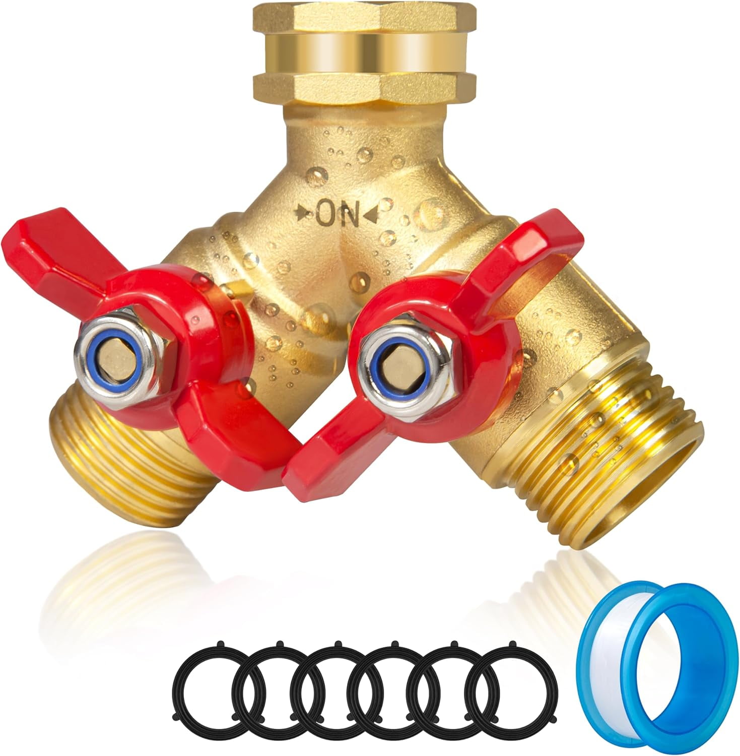 Hose Splitter 4 Way EBH Brass Garden Hose Splitter Full Flow, Outdoor Faucet Heavy Duty High Flow 3 4 Inch Multi Angle Spout 4 Individual On Off Valve Water Spigot Timer Hose Splitter 4 Way EBH Brass Garden Hose Splitter Full Flow, Outdoor Faucet Heavy Duty High Flow 3 4 Inch Multi Angle Spout 4 Individual On Off Valve Water Spigot Timer