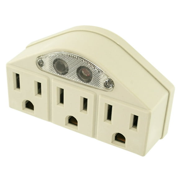 POWTECH 3 Outlet Extender Wall Adapter with Sensor Night Light [UL Listed]- Heavy Duty Grounded Wall TAP for, Household, Workshops, and Appliances