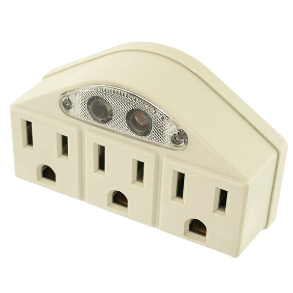 POWTECH 3 Outlet Extender Wall Adapter with Sensor Night Light [UL Listed]- Heavy Duty Grounded Wall TAP for, Household, Workshops, and Appliances