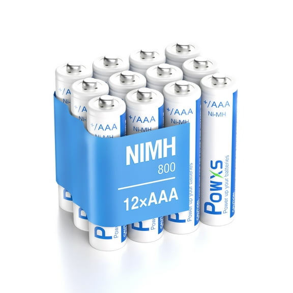 POWXS 12PCS 800mAh Rechargeable Batteries AAA 1.2V NiMH R6 For Flashlight Camera Toy