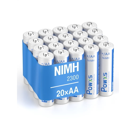 POWXS 20PCS AA Rechargeable Batteries 2300mah NI-MH 1.2V For Flashlight Toy Lot