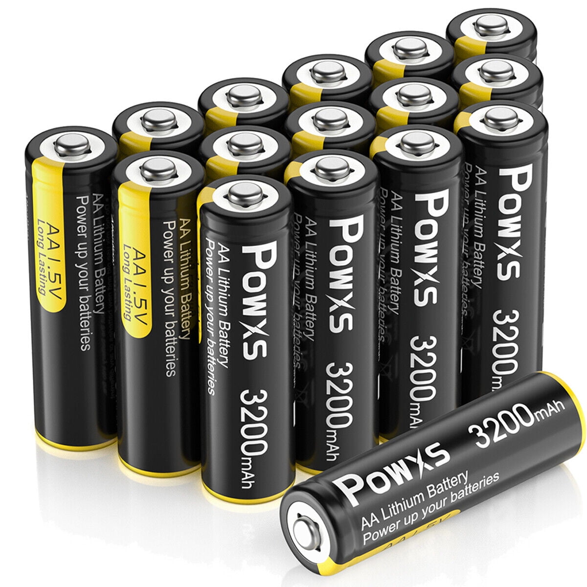 POWXS AA Lithium Batteries, 16 Pack 1.5V Lithium Iron Double A