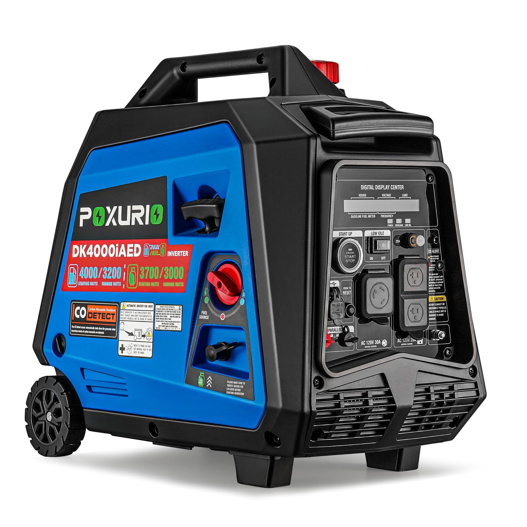4000 Watt Dual Fuel Portable Inverter Generator, Remote Start, CO Shut-Off
