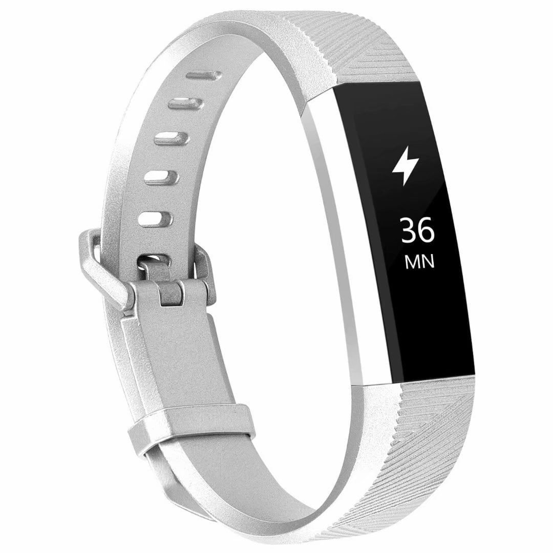 POY Compatible Bands Replacement with ring adjuster for Fitbit Alta Fitbit Alta HR Adjustable Sport Wristbands for Women Men Silver Large