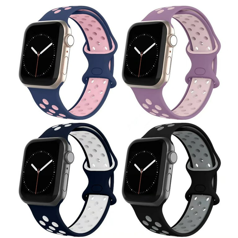 POY Compatible FOR iWatch Apple Watch Series 6/5/4/3/2/1 SE 38mm 40mm 42mm  209mm Soft Breathable Silicone Wristband Slim Bracelet Replacement Apple