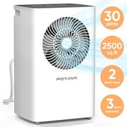 POYANK 30 Pint Dehumidifiers, 2500 Sq.Ft Dehumidifier with Drain Hose, 0.59 Gallon Water Tank, Overflow Protection, Dehumidifiers for Home Basement Bedroom Bathroom Laundry Room