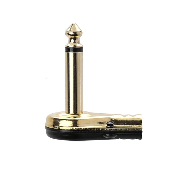 POYOGA 1/4" 6.35mm Mono Jack Right Angle Plug Flat Male Guitar Effects Pedal Connector
