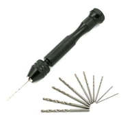POYOGA 1 Set Epoxy Steel Pin Vise Hand Drill with 10 Drill Bits Manual Craft Mini Drill