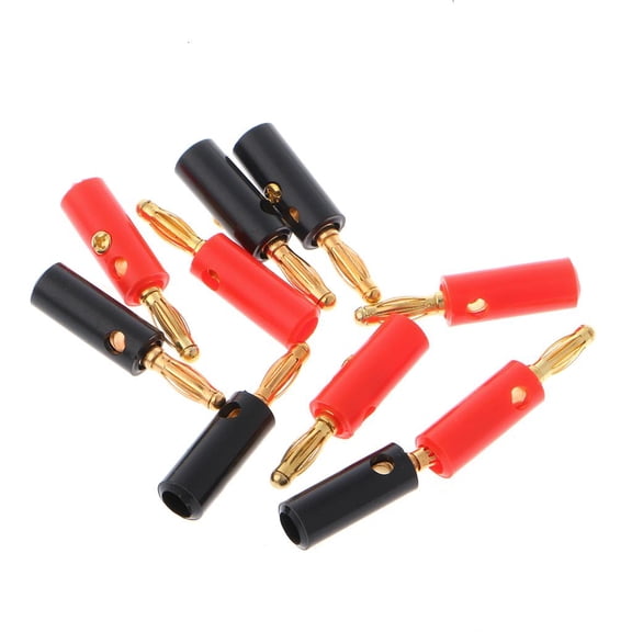 POYOGA 10 Pcs 4mm Gold Plated o Speaker Wire Cable Screw Banana Plug Connector Adap