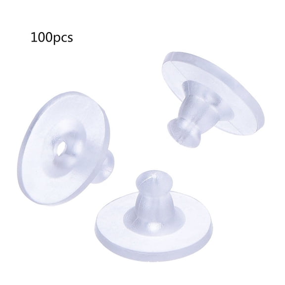 POYOGA 100 Pcs Earring Backings Silicone Rubber Safety Back Pads Backstops DIY Jewelry