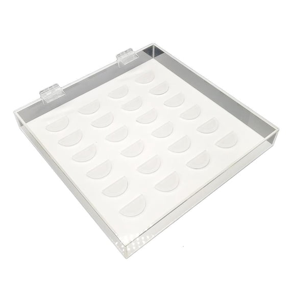POYOGA 12 Pairs False Eyelashes Clear Storage Box Transparent Acrylic Display for Case Cosmetic Container Holder Organizer Tray