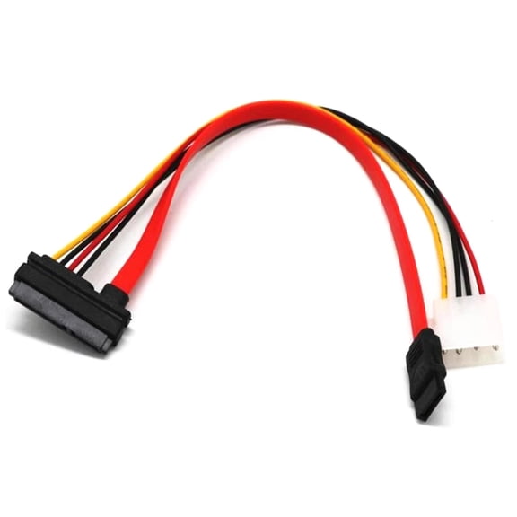 POYOGA 15 Pin+7 Pin Sata Power Data Cable 4 Pin to Serial ATA Lead Adapter IDE