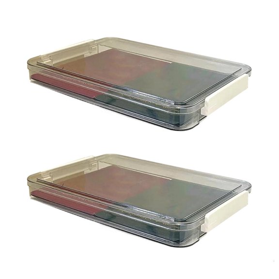 POYOGA 2 Pieces Plastic File Box With Closure For Home Office Use
