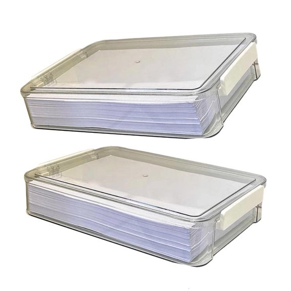 POYOGA 2 Pieces Plastic File Box With Closure For Home Office Use
