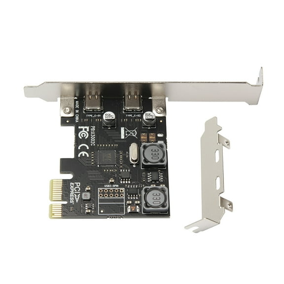 POYOGA 2-Port USB 3.1 (10Gbps) PCIe Card USB-C Super Speed PCIExpress X1 to TypeC x2