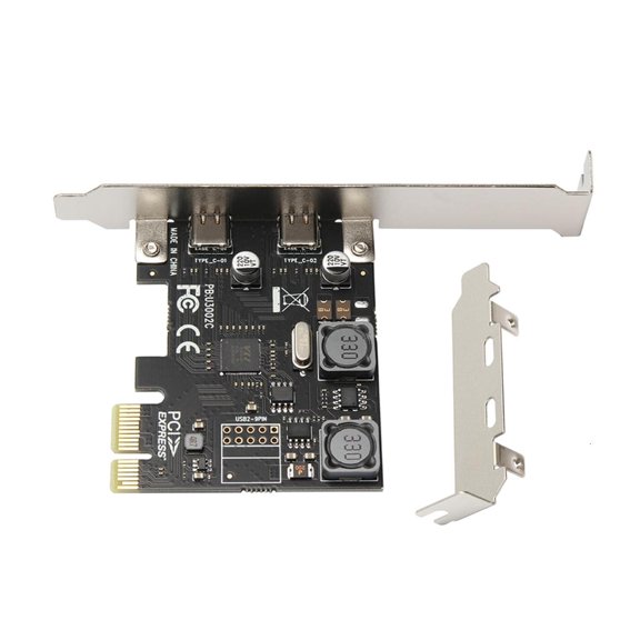 POYOGA 2-Port USB 3.1 (10Gbps) PCIe Card USB-C Super Speed PCIExpress X1 to TypeC x2