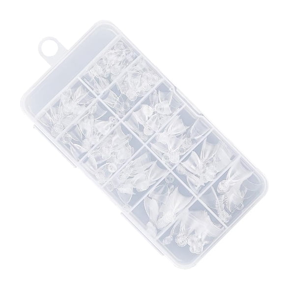 POYOGA 240 Pcs Almond Half Cover Tips Clear Nail Tips Soft Gels Tips for Nail Salons