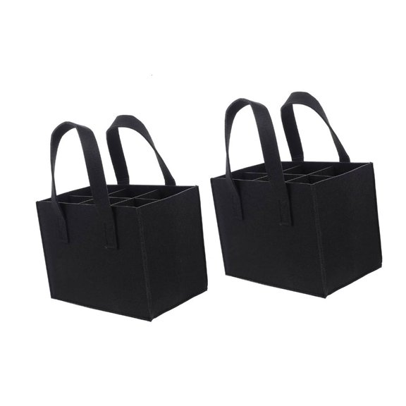 POYOGA 2Pcs Elegant Felt Wine Bottle Organizers 6 Capacity Nonwoven Party Essential