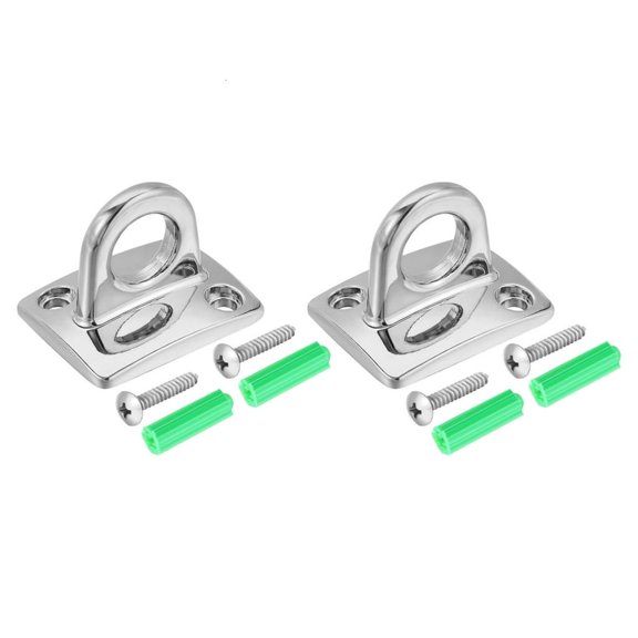 POYOGA 2Pcs Large Loop Wall Plate Metal Post Queues Line Barrier Hanging Circle Hook