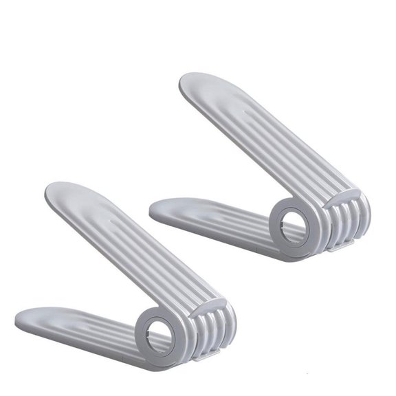 POYOGA 2Pcs/set Space Saving Double Layer Shoe Racks Adjustable Shoe Stacker Color