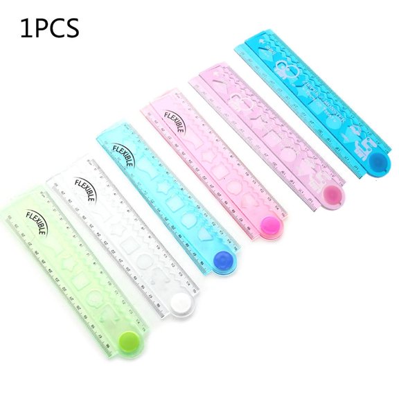 POYOGA 30cm Korean Flexible Folding Ruler Multifunction Plastic Drawing Rulers Office S