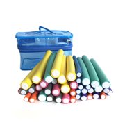 POYOGA 42Pcs Flexible Curling Rods Magic Curler Rod Twist-flex Hair Roller 7 Sizes Foam