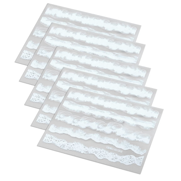 POYOGA 5 Sheets Clear Wave Resin Stickers Fill Decorative Sticker Fit Silicone Molds