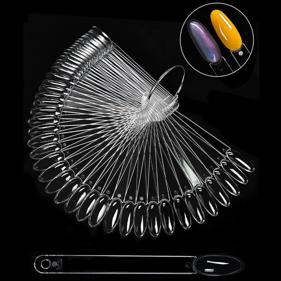POYOGA 50 Pieces Transparent Nail Tips Display Sticks for Manicure and Pedicure