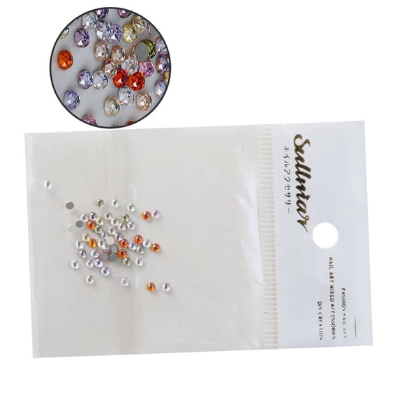 POYOGA 50PCS Flatback Rhinestones Round Crystal Rhinestones Nail Round Beads
