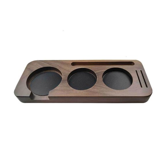 POYOGA 51/58mm Coffee Tamper Holder Wood Coffee Handle Cloth Powder Base Stand Tool