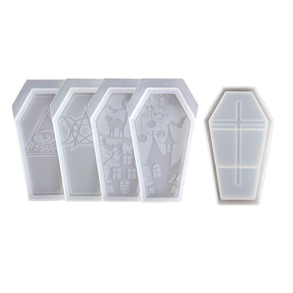 POYOGA 5Pcs Coffin Storage Box Molds with Lids Epoxy Crystal Silicone Mold