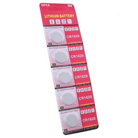 POYOGA 5pcs CR1620 Universal 3V Lithium Button Cells for Everyday Use Electronics