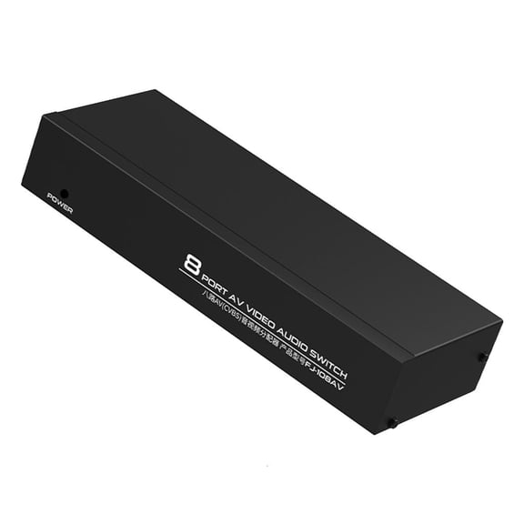 POYOGA 8-way Composite RCA AV Splitter 1X8 Video 1 in 8 out Selector Box Splitter Distributor for STB DVD HDTV