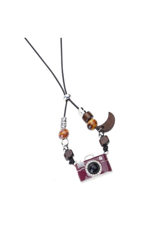 POYOGA Adjustable Film Camera Pendant Necklace Enamel Design For Photography Lovers