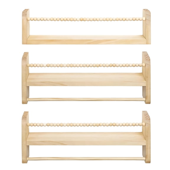 POYOGA Childrens Room Wall Shelf Set With Safe Rounded Edges And Rails