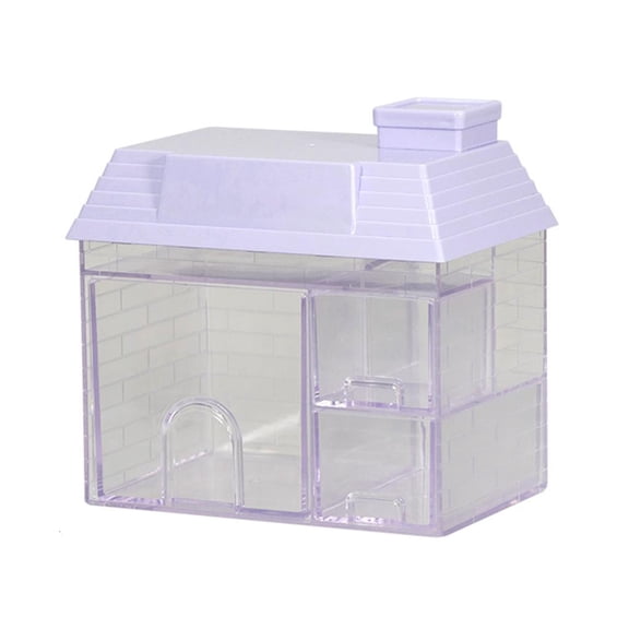 POYOGA Clear Square House Storage Box Desktop Stationery Organization Holder