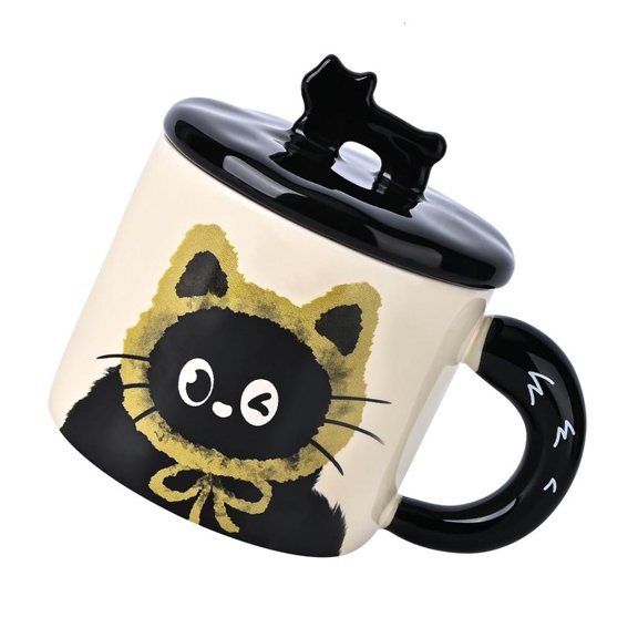 POYOGA Creative 370ML Cats Mug Souvenir Gift Ceramic Coffee Drinking Cup with Handle