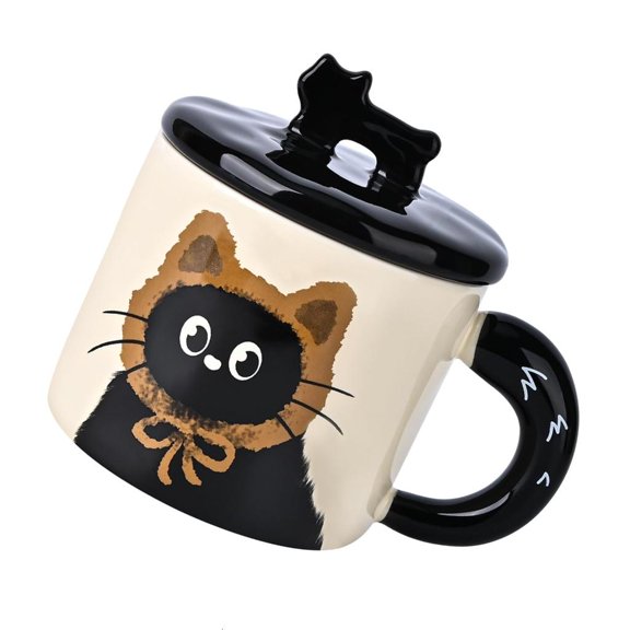 POYOGA Creative 370ML Cats Mug Souvenir Gift Ceramic Coffee Drinking Cup with Handle