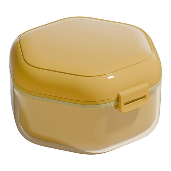 POYOGA Denture Bath Box Cup Strainer Basket Teeth Retainer Cleaning and Storage Case
