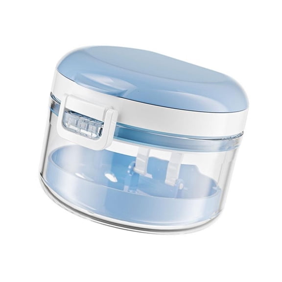 POYOGA Denture Care Container Separated Compartments Sturdy ABS Travel Accessory