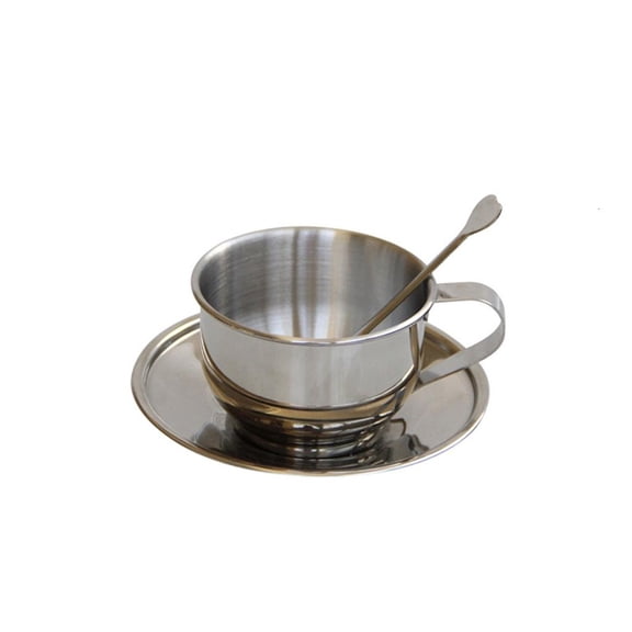 POYOGA Double-deck Coffee Cups Set Stainless Steel Coffee Mug Teas Cups Milk Mug