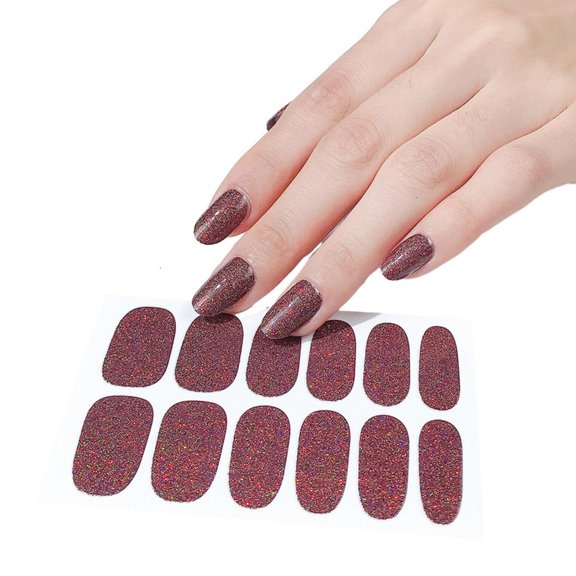 POYOGA Glitter Nail Wraps Nail Polish Strips Nail Polish Stickers Shine Full Wrap