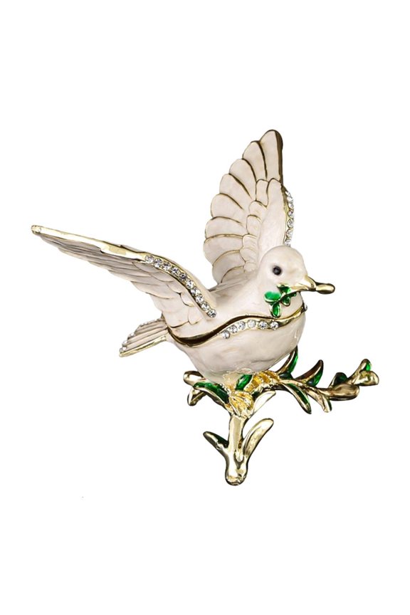 POYOGA High Quality Metal Jewelry Box With Artistic Doves Details Gift