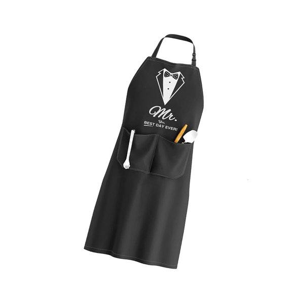POYOGA King Queen Letter Kitchen Apron Adjustable Strap Polyester Fabric Holiday Gift